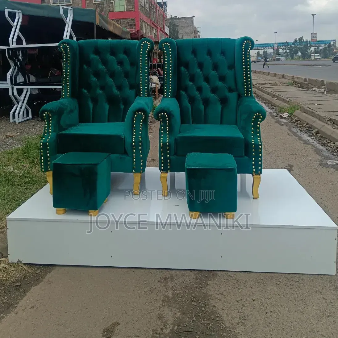 2 Sets Pedicure Set Up and a Podium, Green 