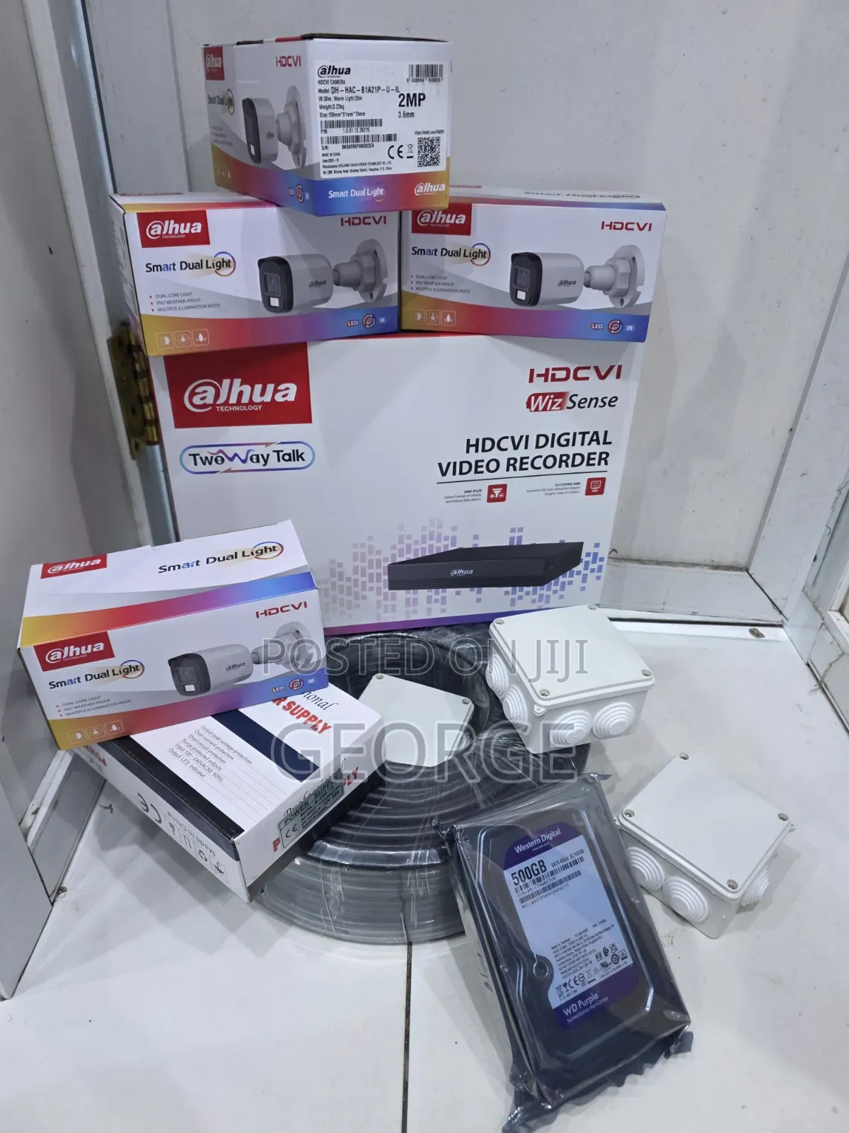 Dahua 4 Channel CCTV Kit With 100m Cable and Connectors