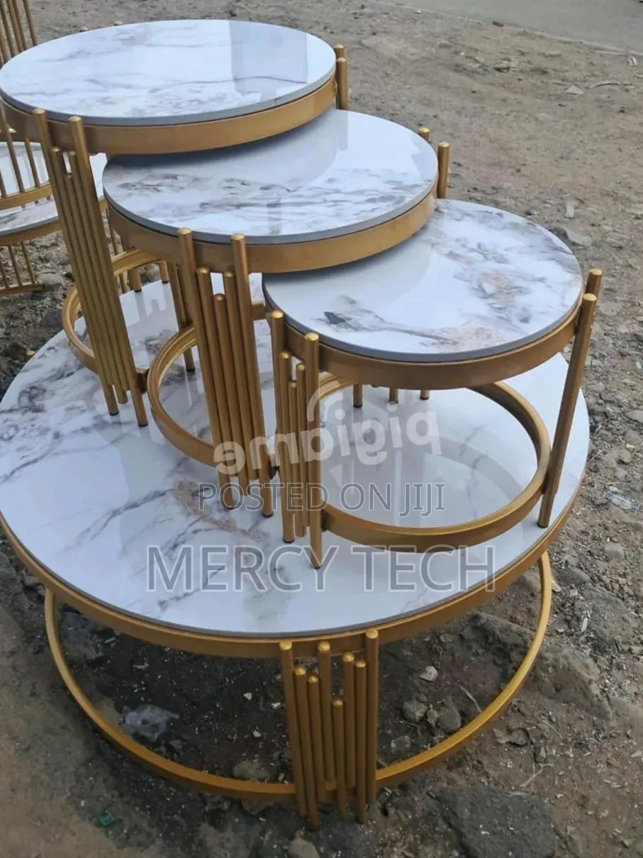 4-in-1 Executive Pure Marble Table (Black White)