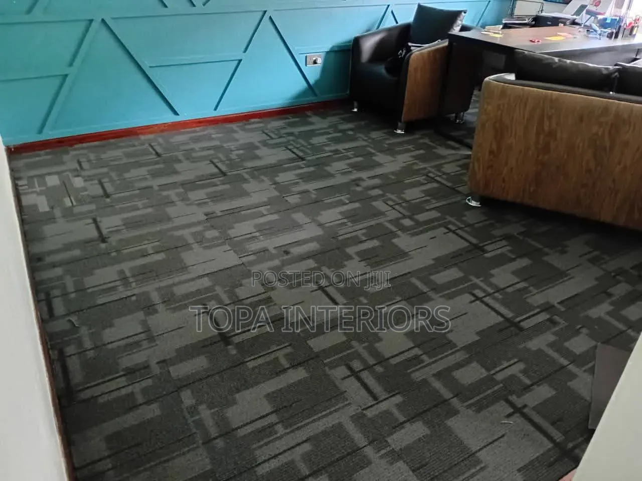 Office Floor Carpet Tiles With PVC Backing