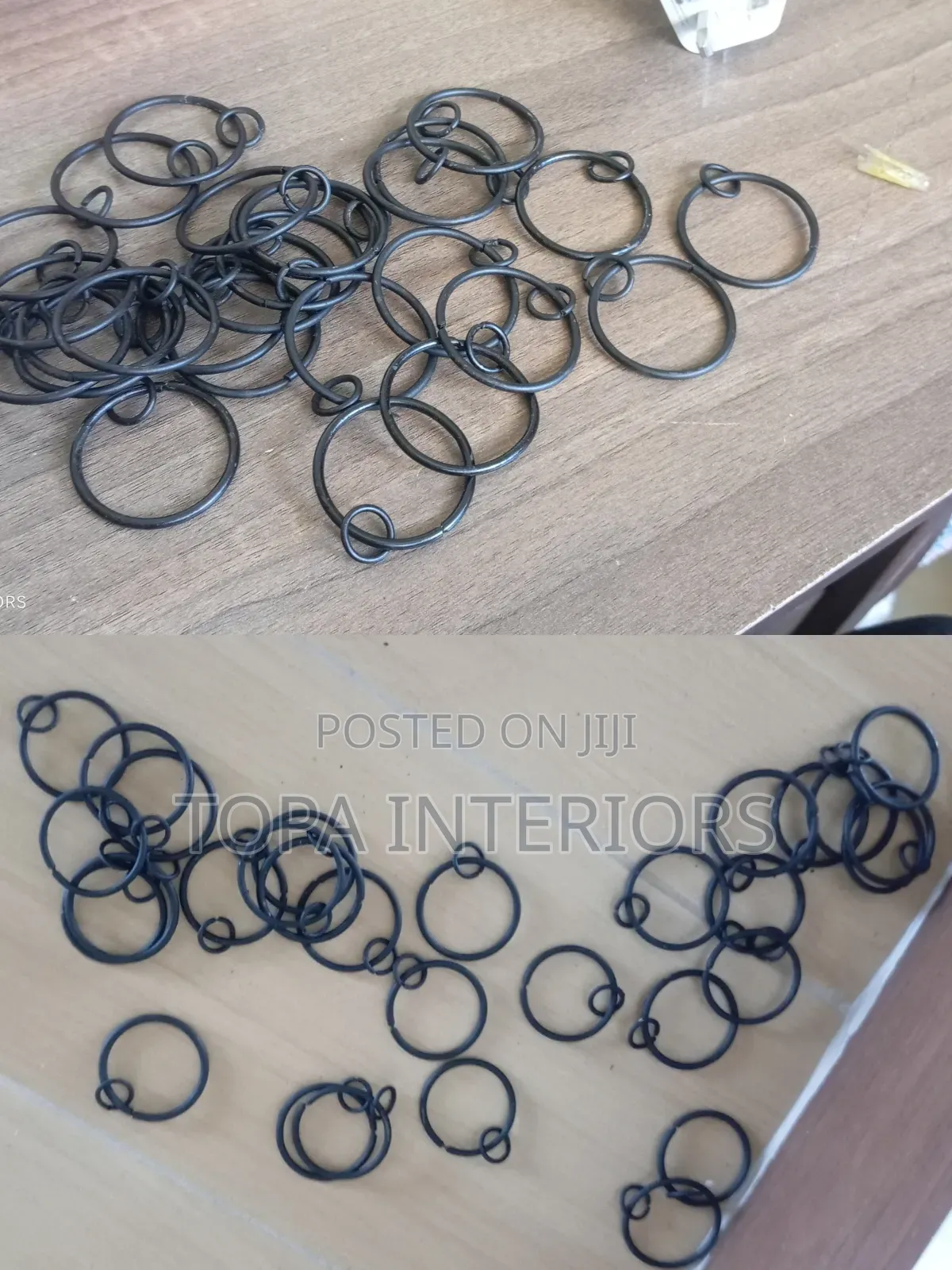 Circular Black Drapery Rings Accessories