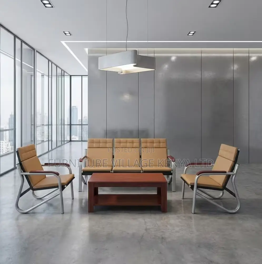 Luxury Leather Waiting Room Sofa