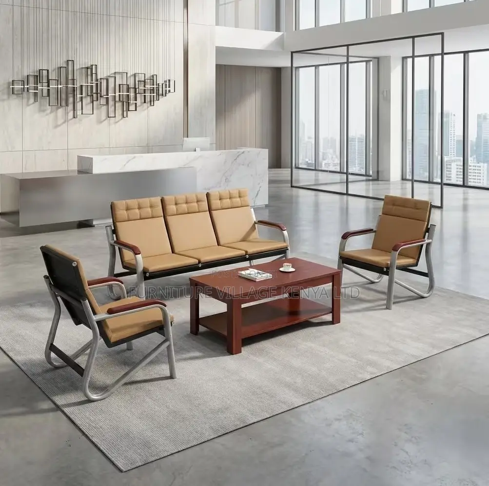 Luxury Leather Waiting Room Sofa