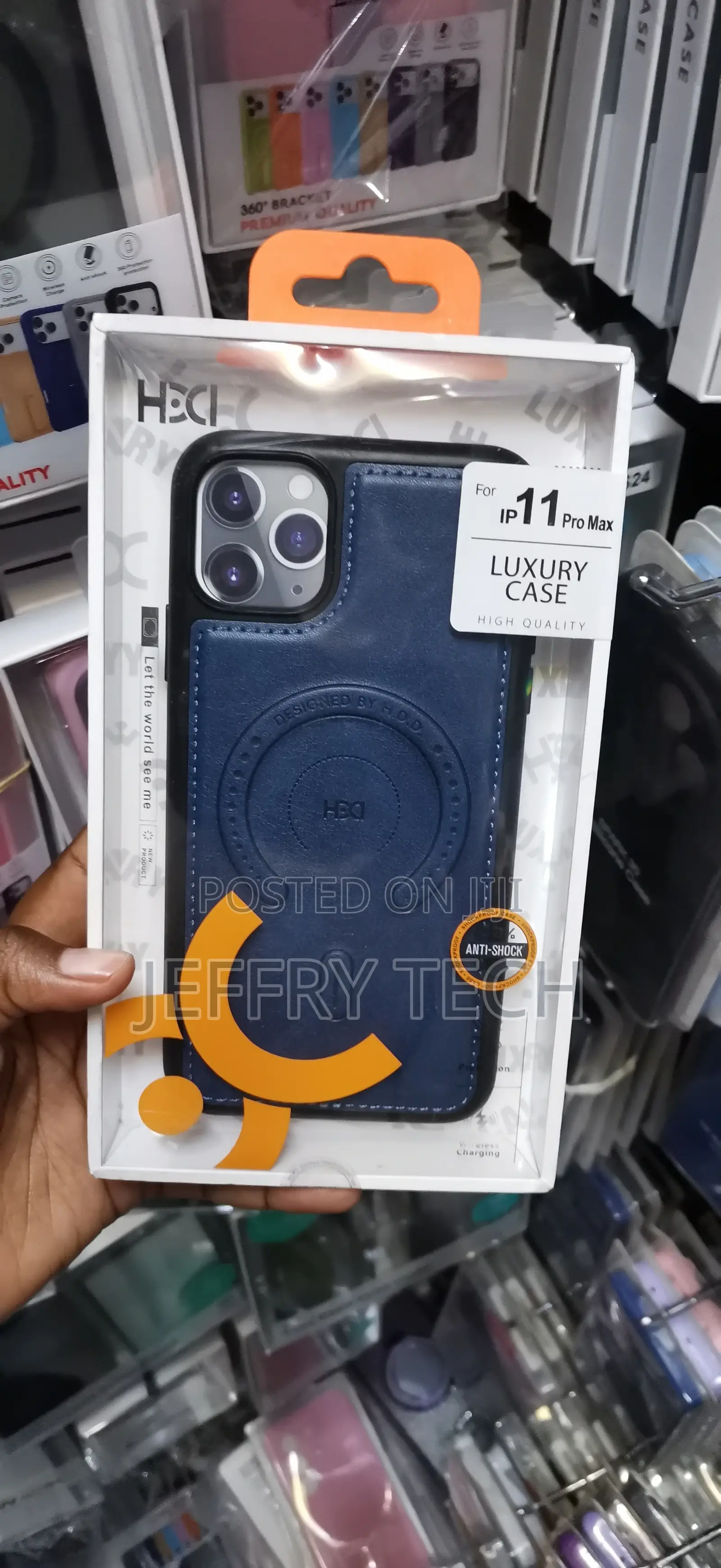 iPhone 11 Pro Max,Dark Blue Finish, Built-in Magnetic Ring,Cover