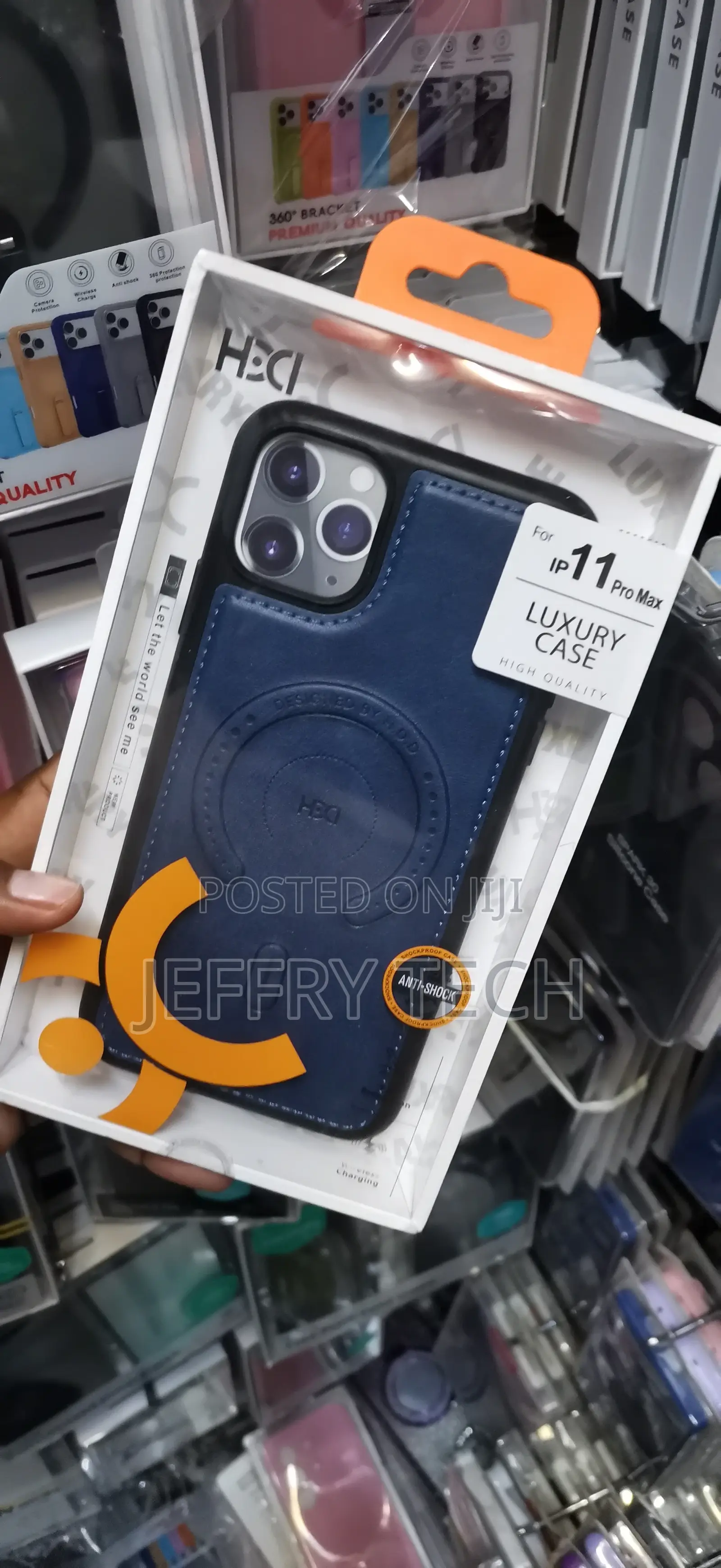 iPhone 11 Pro Max,Dark Blue Finish, Built-in Magnetic Ring,Cover