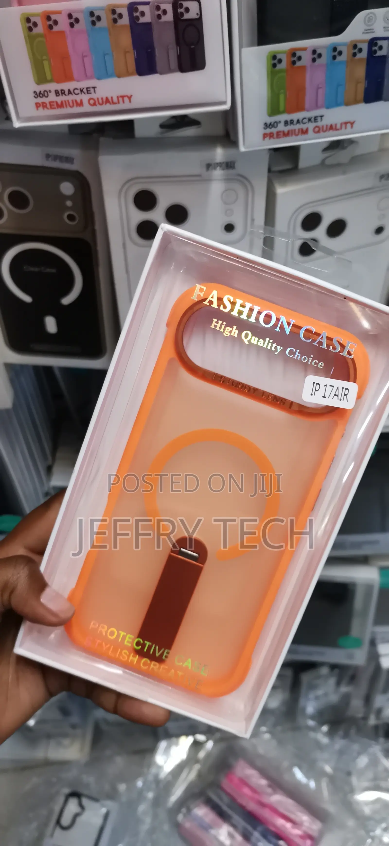 iPhone 17 Air Orange Minimalist Magnetic Thick Orange Edged Case