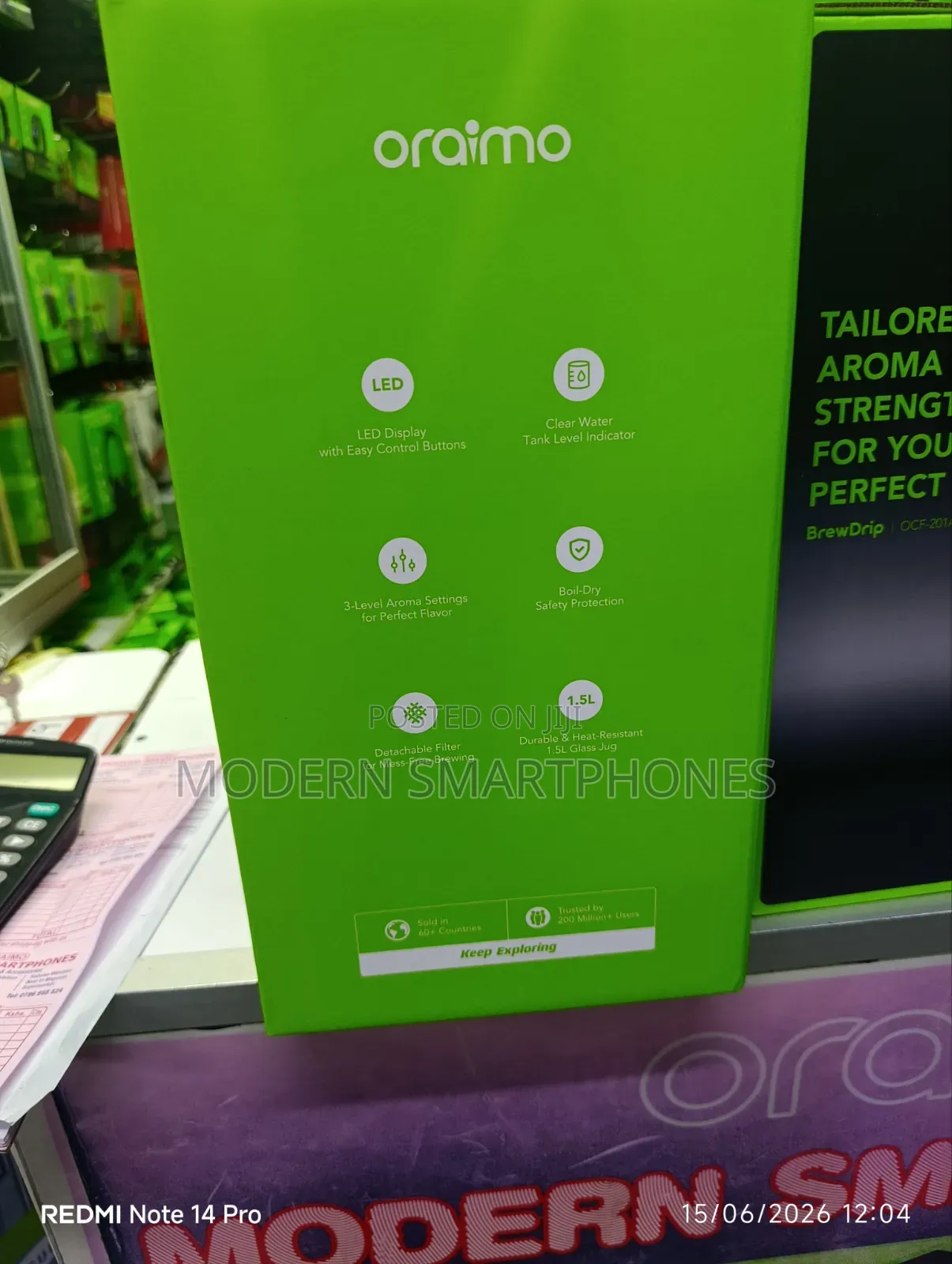 Oraimo Brewdrip 1.5l Led Timer Control Drip Coffee Maker
