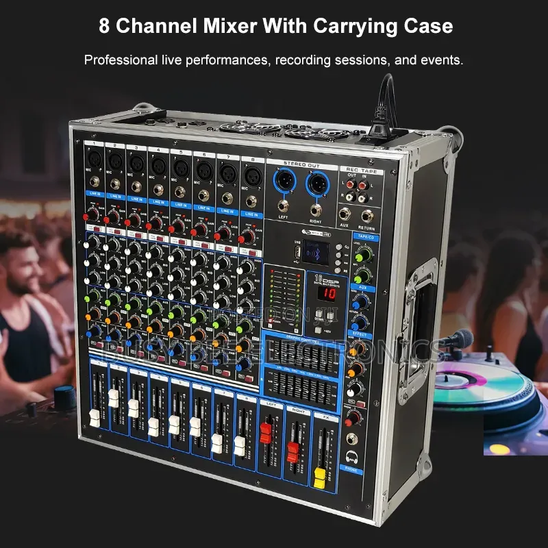 Portable Mixer Designed With Carrying Case Professional Sound System