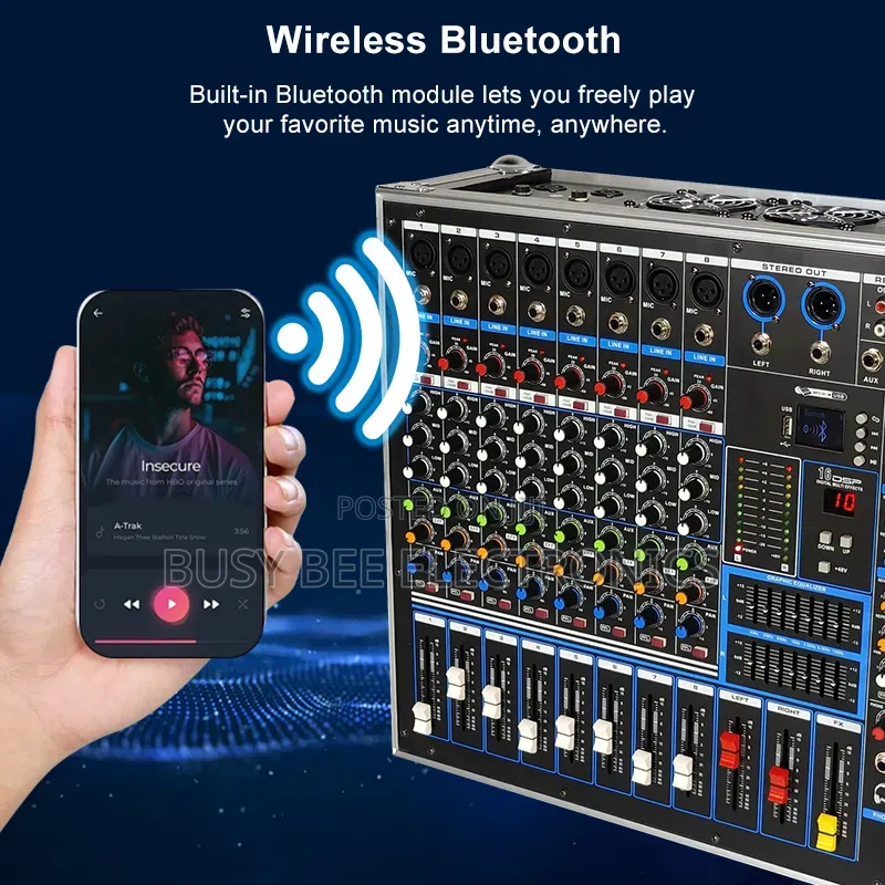 Portable Mixer Designed With Carrying Case Professional Sound System