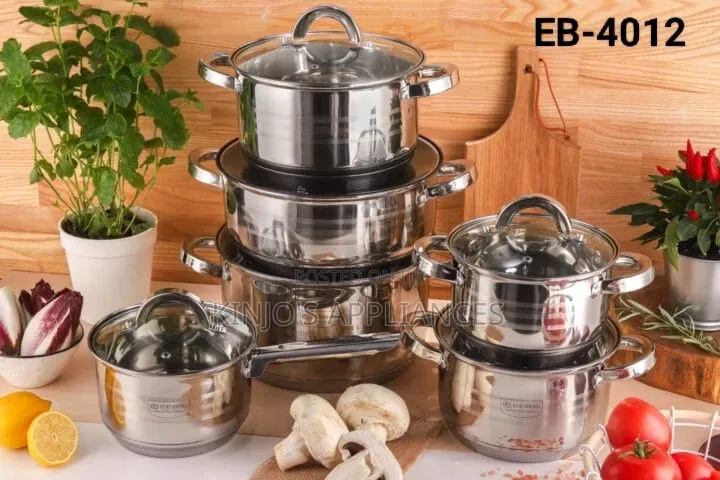 12 Pieces Stainless Steel Edenburg Eb-4000 Cookware Set