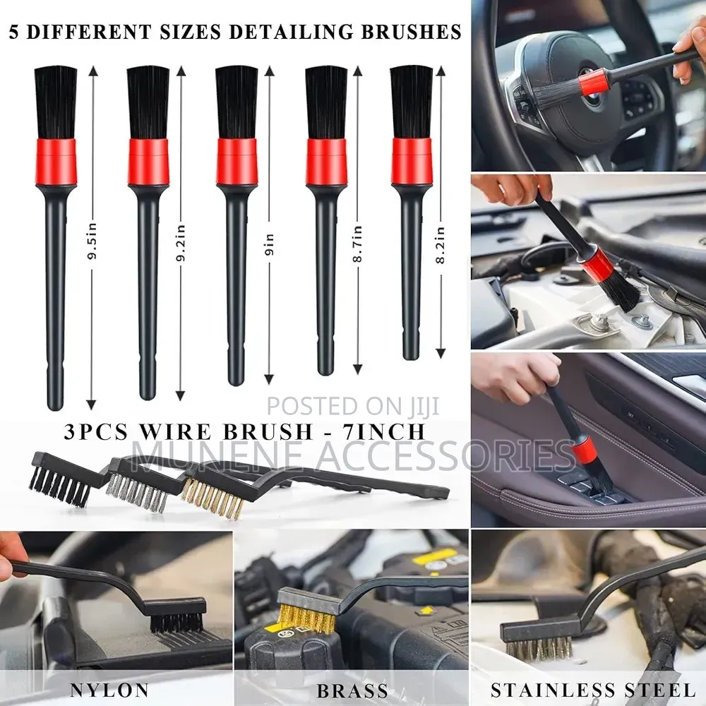 23pcs Car Wash Cleaning Tools Kit Drill Brush Set Brush Window Scraper