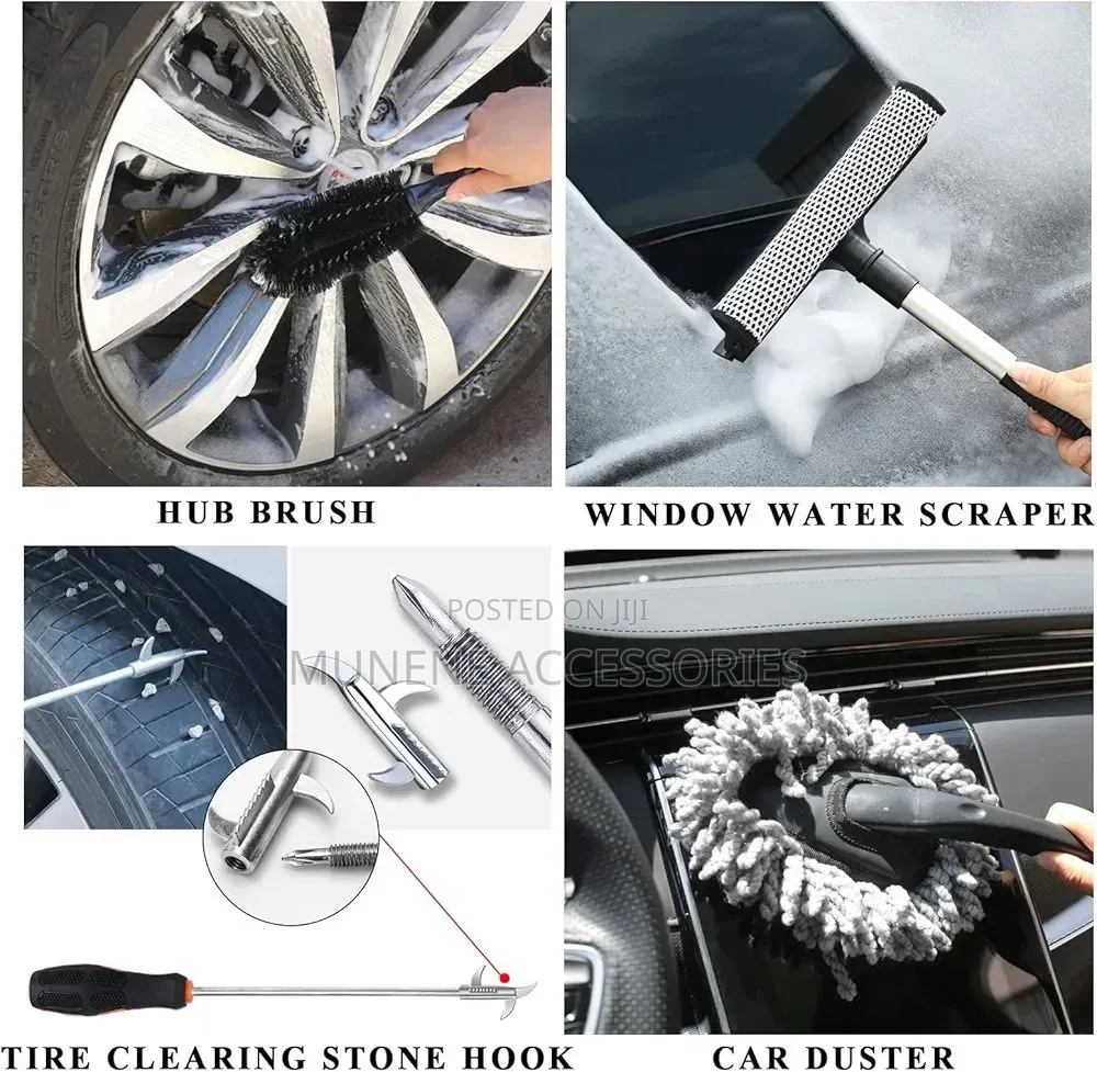 23pcs Car Wash Cleaning Tools Kit Drill Brush Set Brush Window Scraper