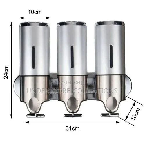 3-1 Chamber Wall-Mounted Liquid Soap and Shampoo Dispenser