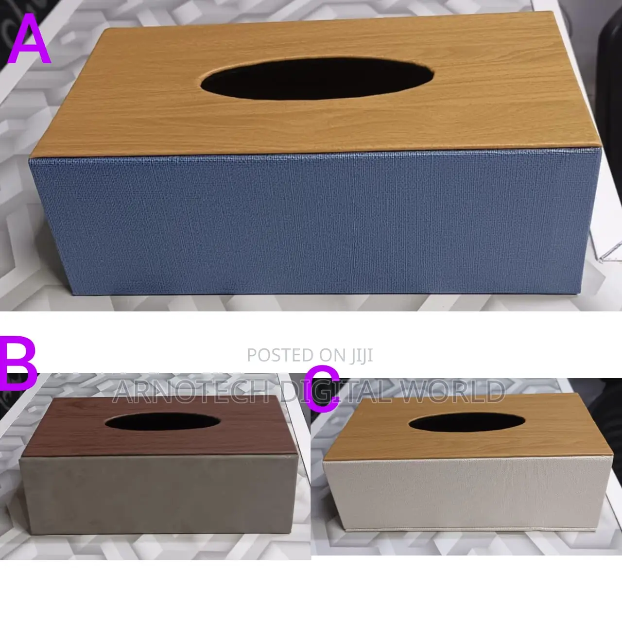 Tissue Box Holder With Bamboo Wood Lid
