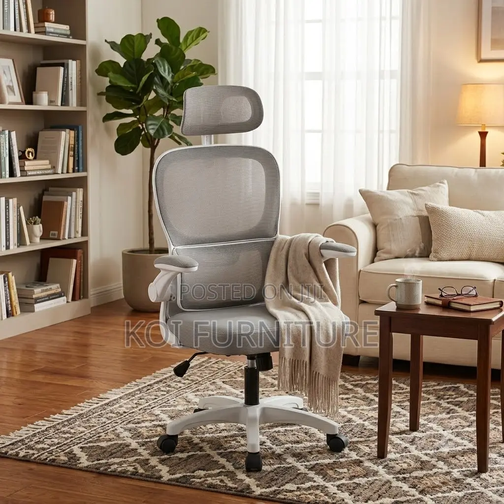 Office Chairs; White Orthopedic Fabric Office Chair