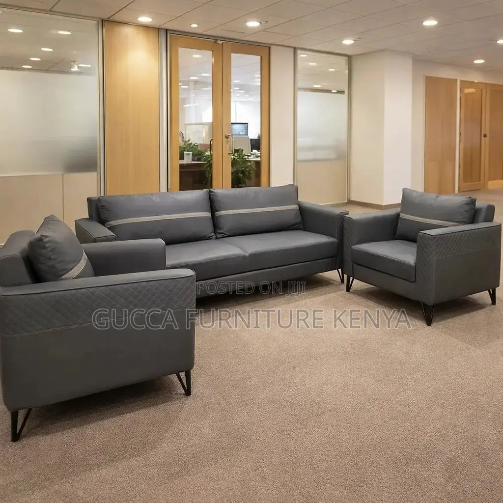 5-Seater Black Guest Sofa Set