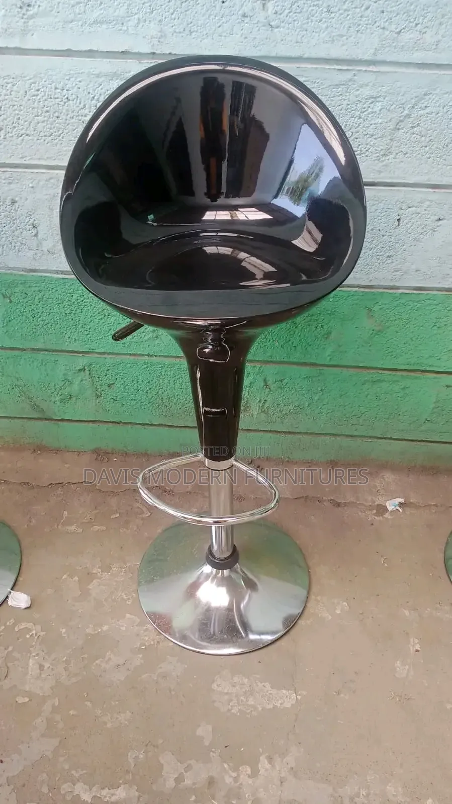 Black Glossy Adjustable Bar Stools