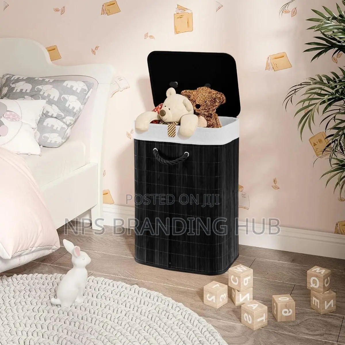 Bamboo Wooden Laundry Basket With Lid (Hbc
