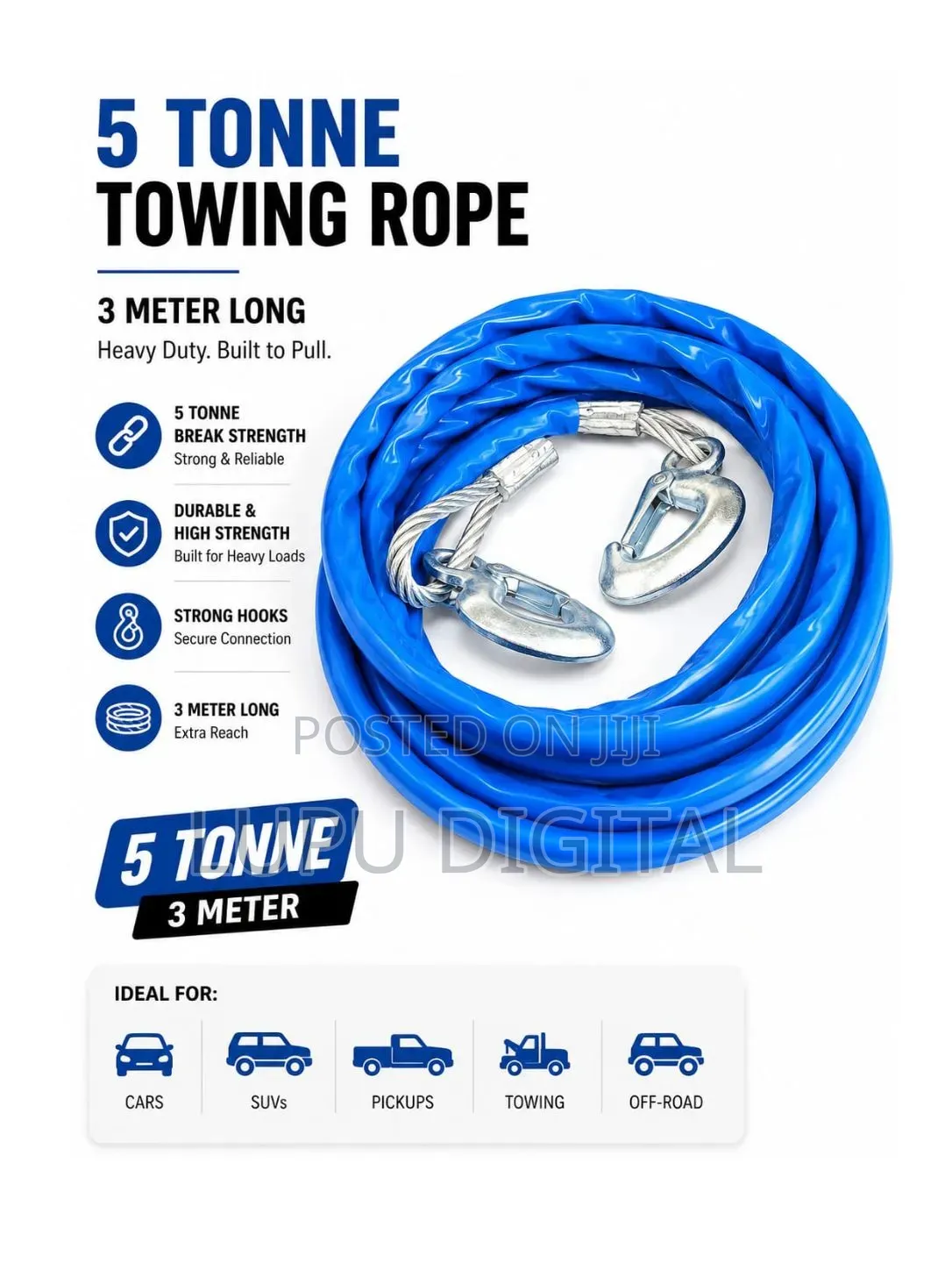 3 Meter Long Towing Rope