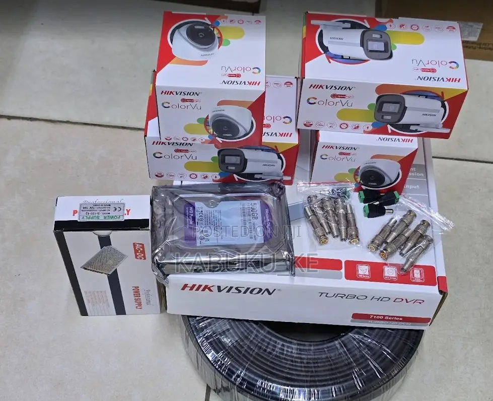 Hikvision Colorvu 4 Channel Camera CCTV Kit 24/7 Colored