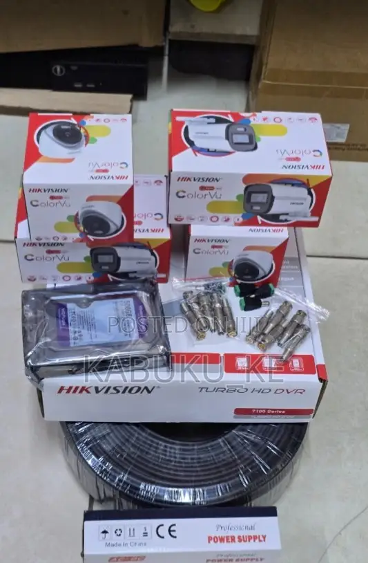4 Channel Hikvision Colorvu 24/7 Colored CCTV Camera Full Kit 1080p