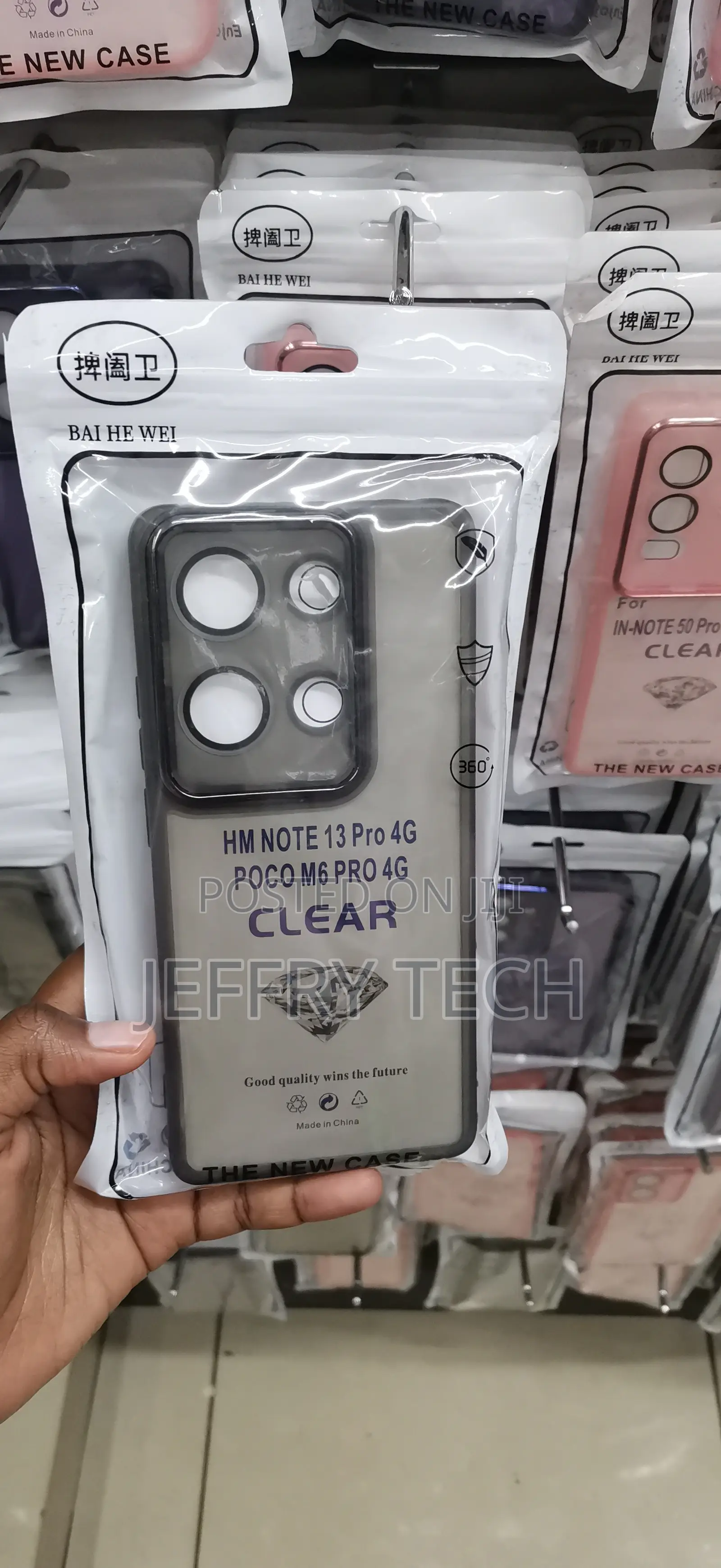 Redmi Note 13 Pro Matte Finish, and Decorative Diamond Motif Case