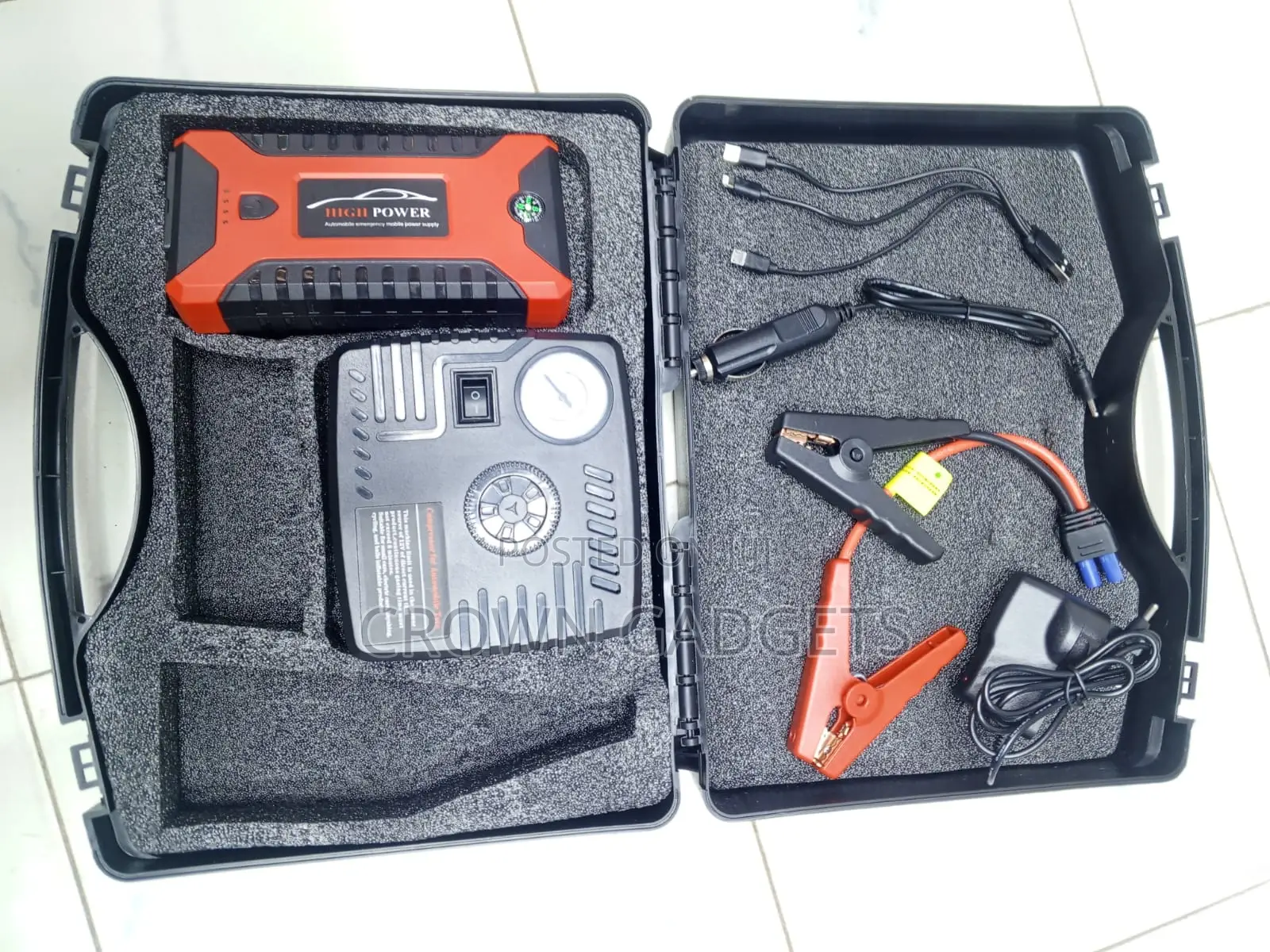 Multi-Function Car Jump Starter With Air Pump and Led Light