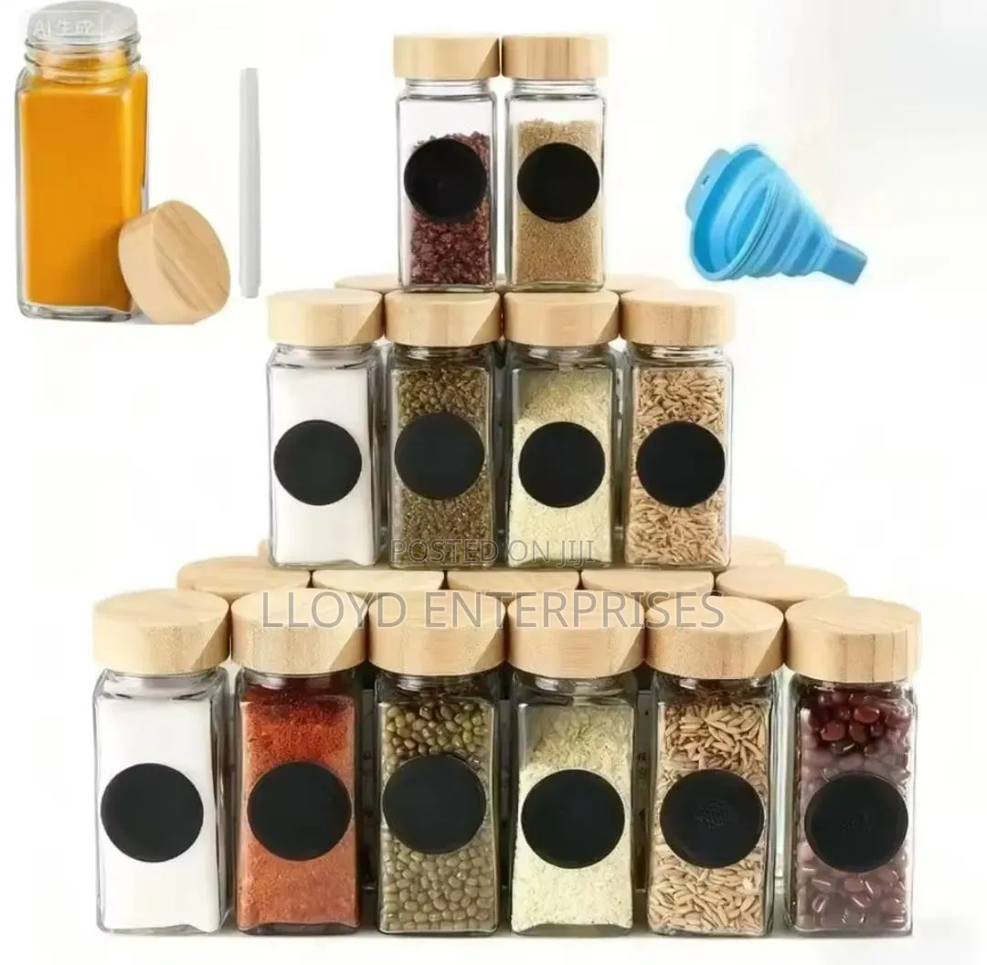 *12 in 1 Wooden Spice Rack With Glass Spice Jars
