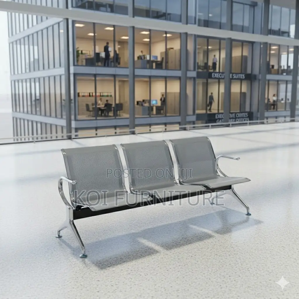 Office Benches; Three Seaters Metallic Office Reception Bench