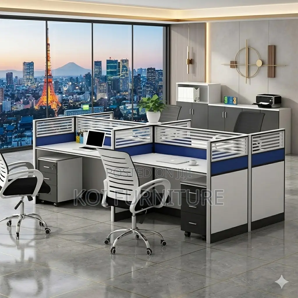 Office Workstation; Four Persons Office Partitioned Workstation Desk