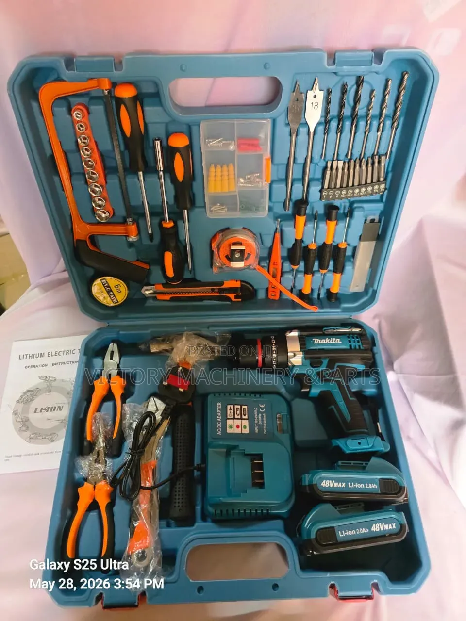 Makita 48v Cordless Drill Set (Metallic Chuck)