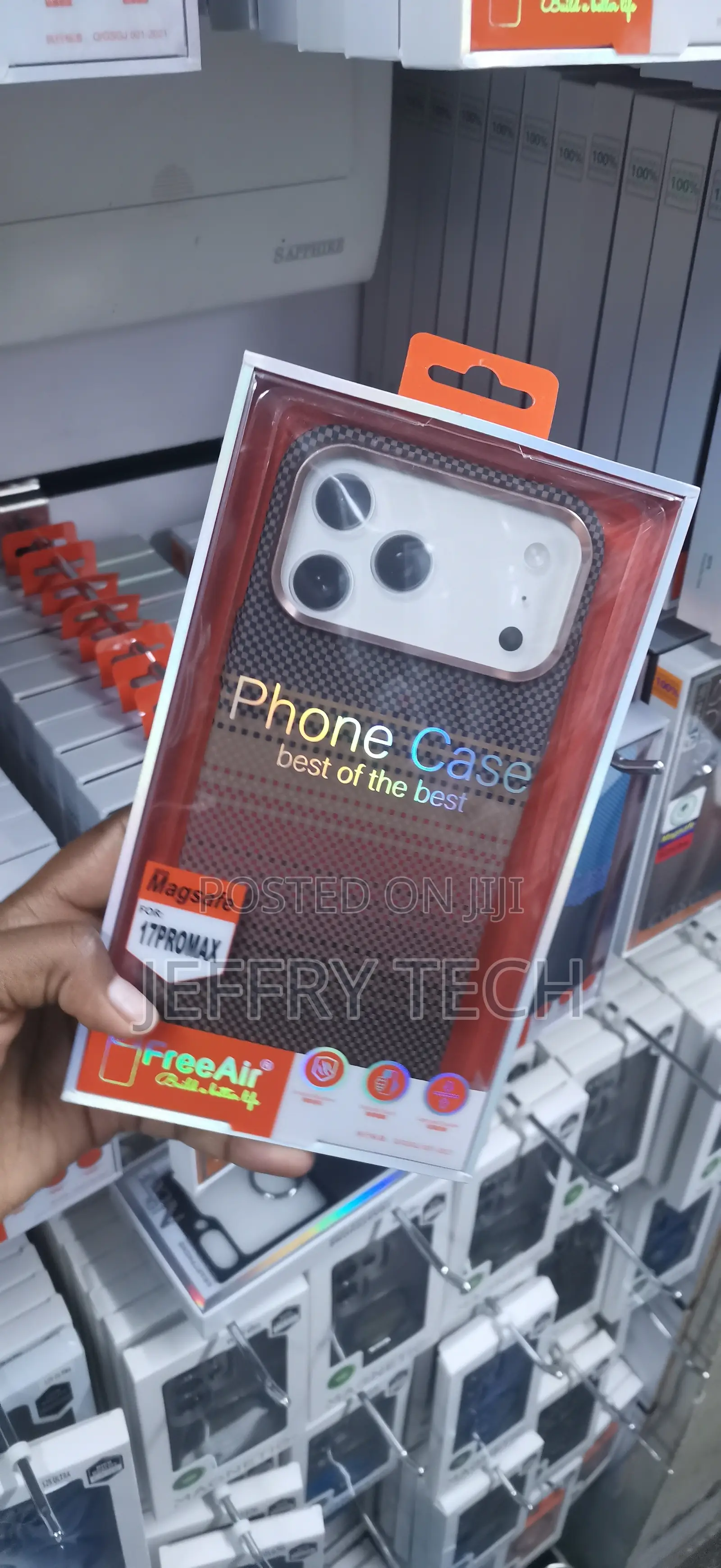 iPhone 17 Pro Max, Premium Checkered Carbon Fiber Look Cover