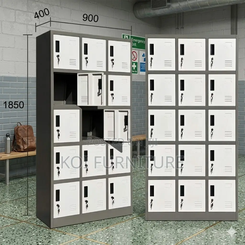 Office Cabinet; Fifteen Steel Office Filing Cabinet