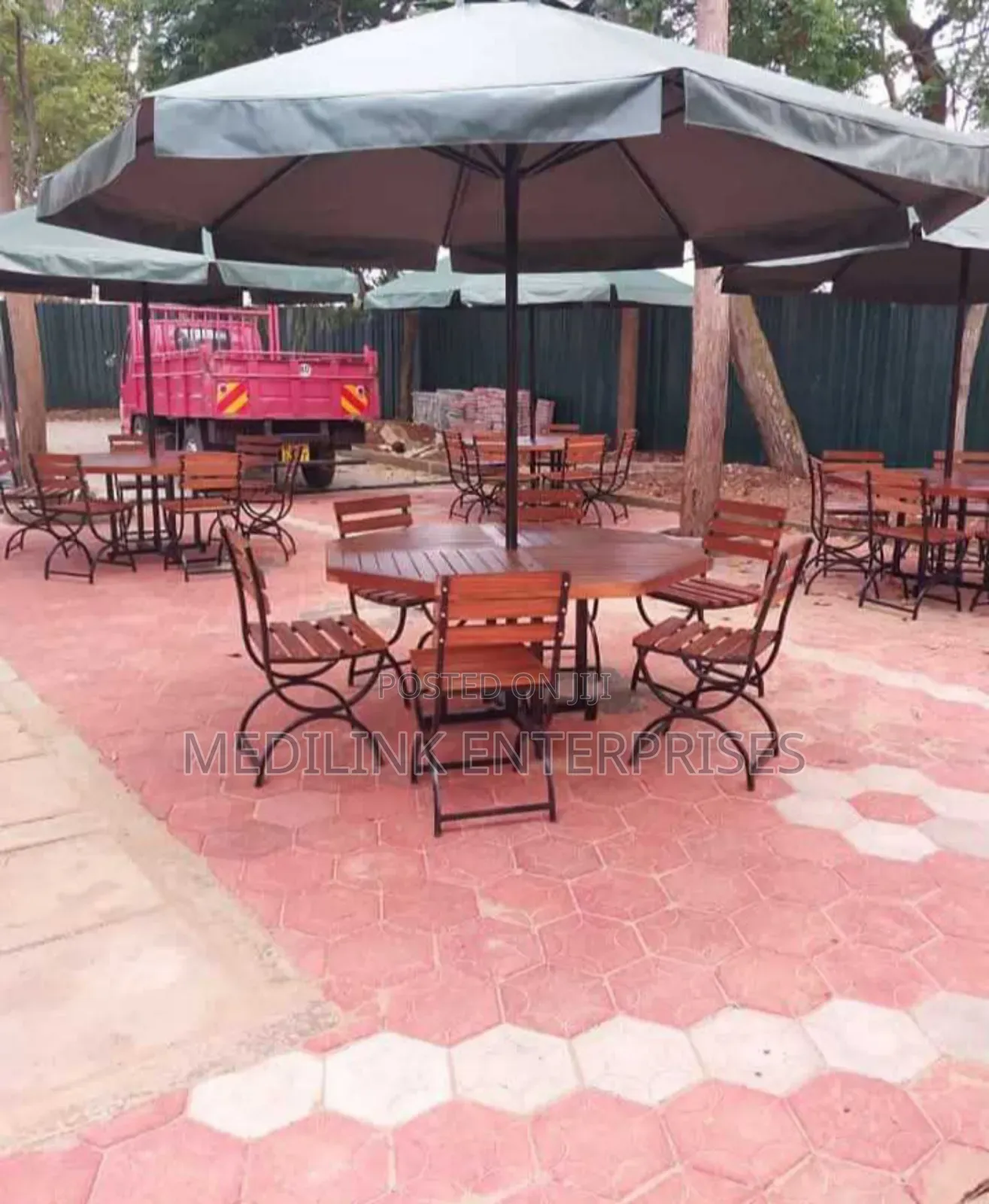 Summer Classic Wooden Metallic 6 Seater Shade