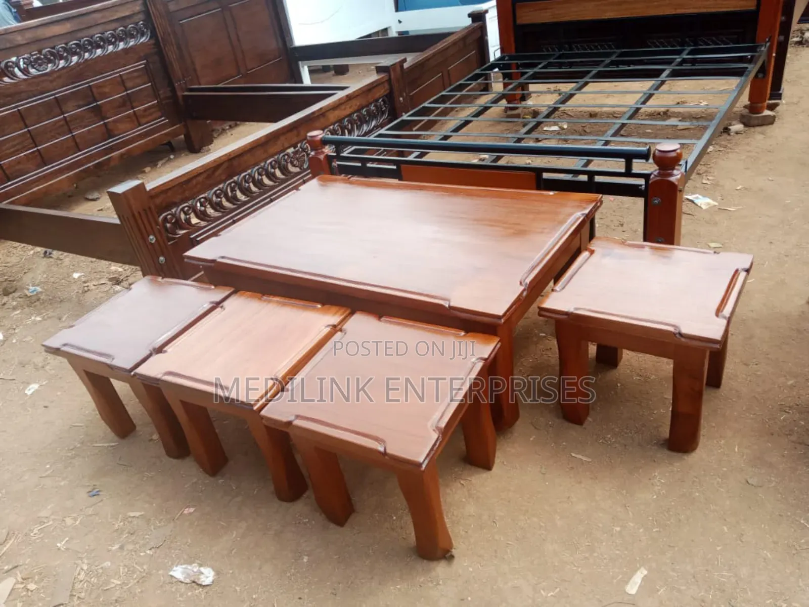 Trankbay Solid Mahogany Wooden Coffee Table Set