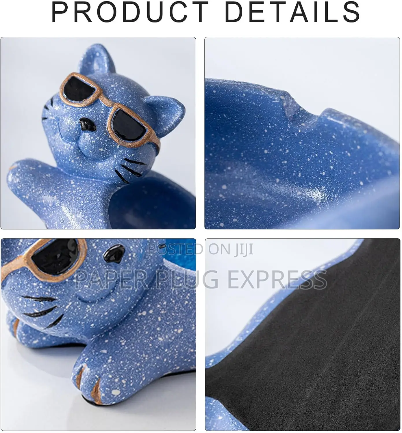 Classic Ceramic Tabletop Ashtray - Cool Cat