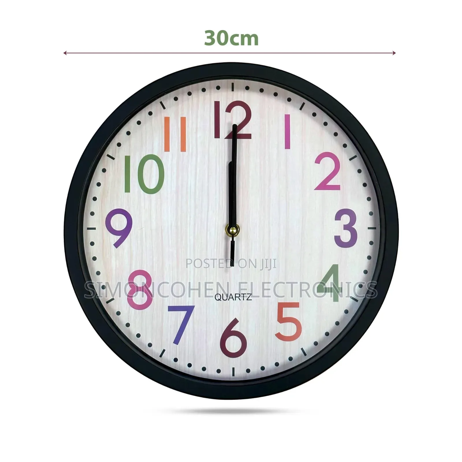 30cm Rainbow Font Quartz Wall Clock