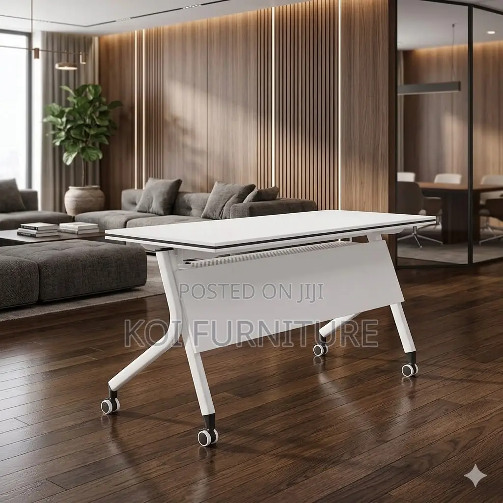Office Desk; White Foldable Office Movable Desk