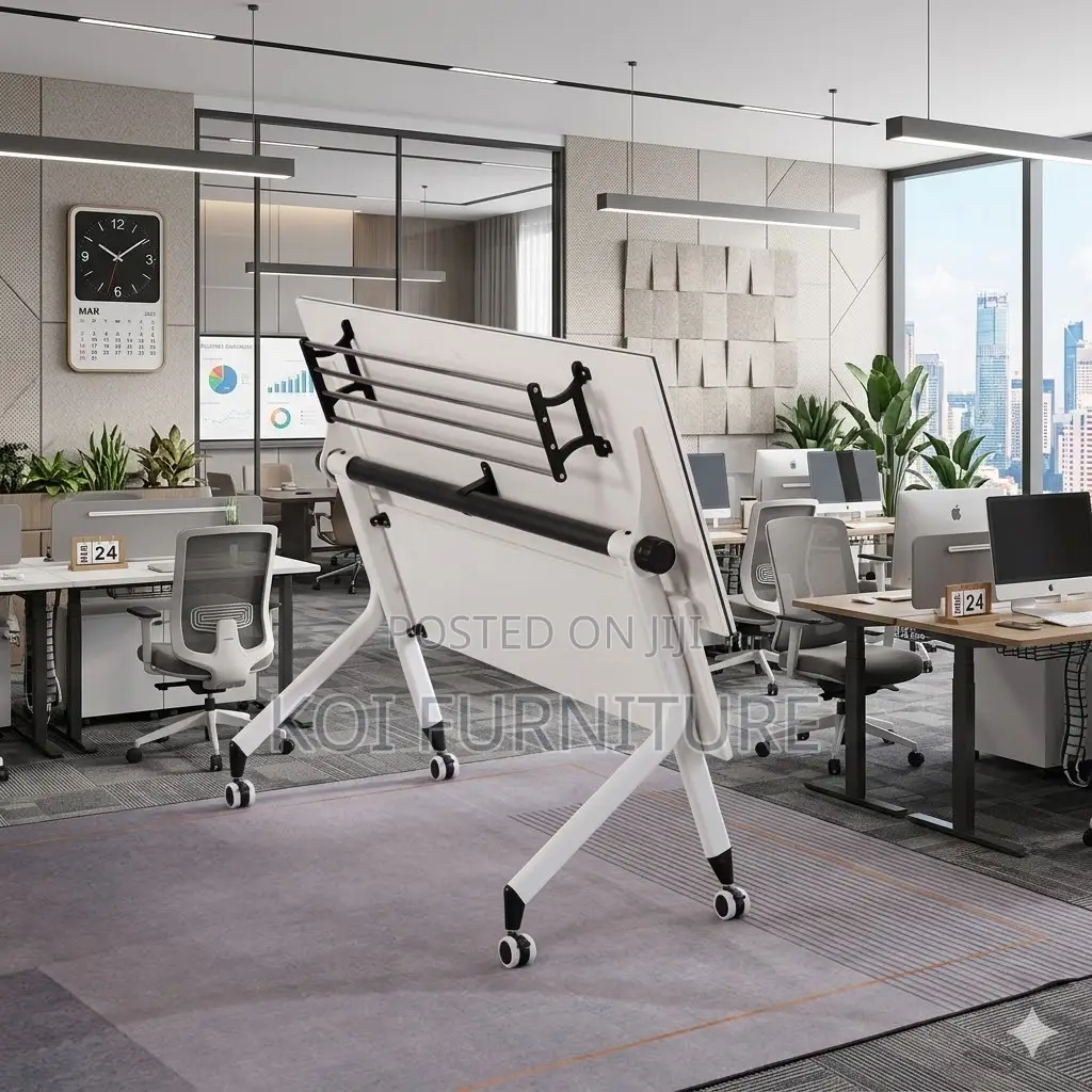 Office Desk; White Foldable Office Movable Desk