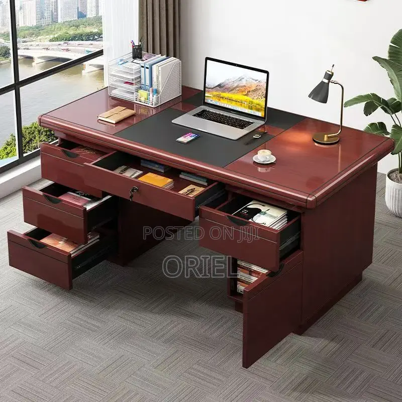 Office Desk : Executive Mahogany Office Desk With Drawers