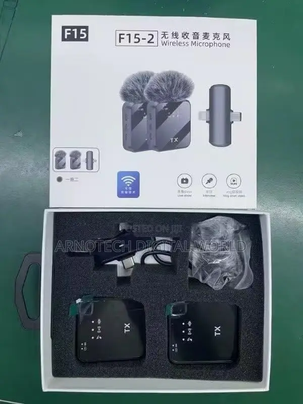 3in1portable F15-2 Dual Mini Wireless Microphone With Noise Reduction