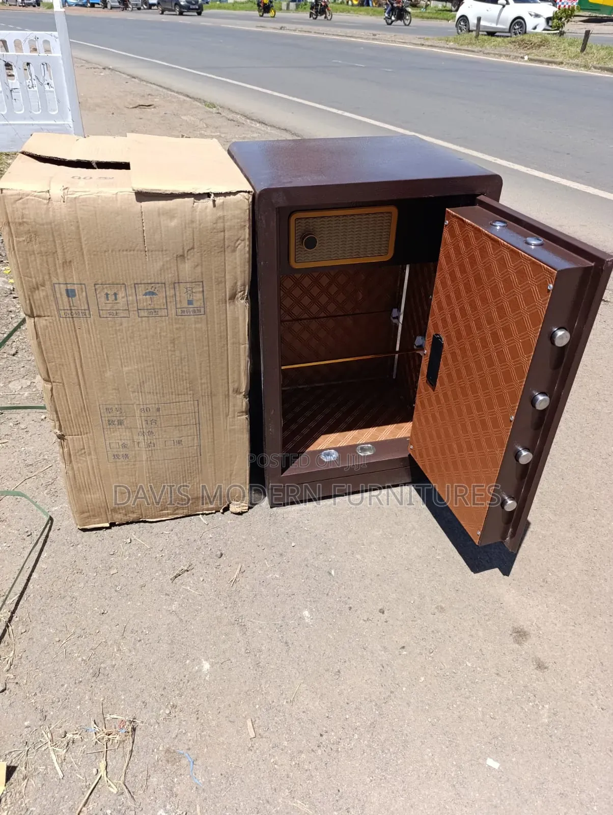 Medium -Sized Brown Freestanding Safe