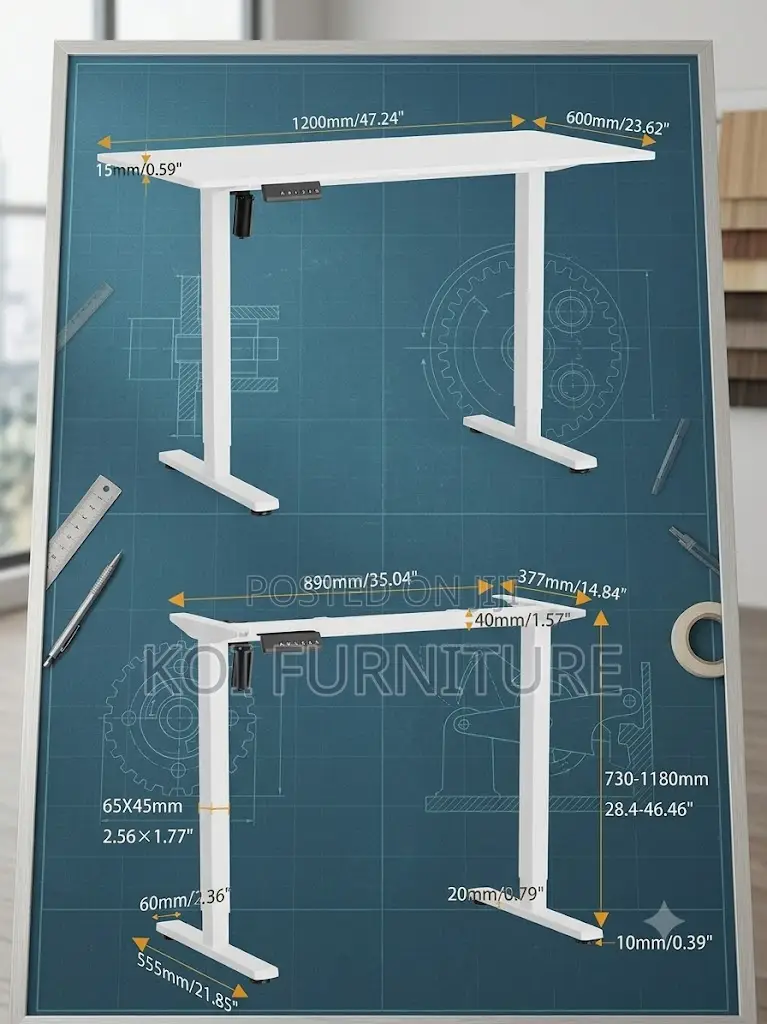 Office Desk; 1200mm Ergonomic Adjustable Style Computer Table