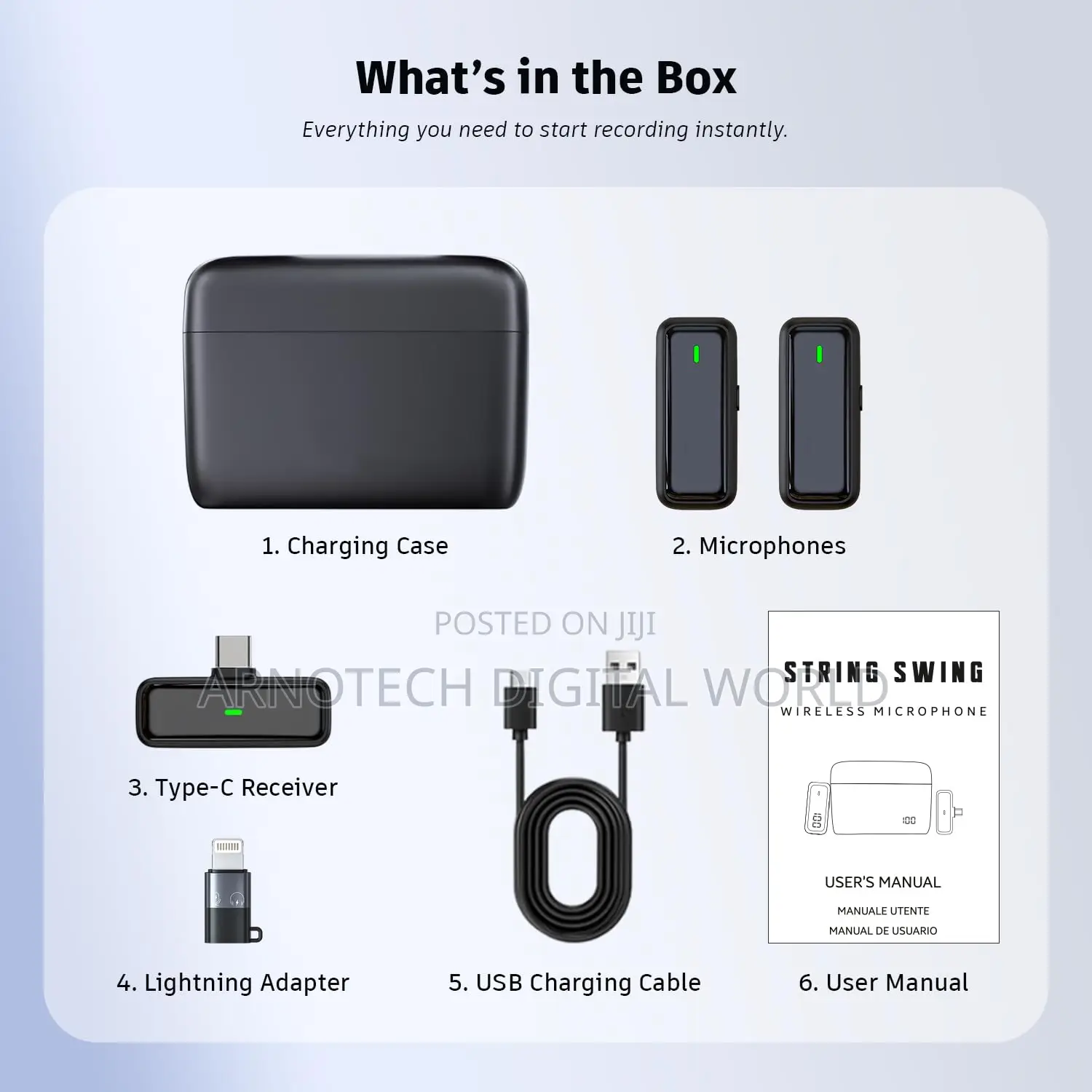 T68 Noise Reduction Lapel Lavalier Microphone With Charging Case