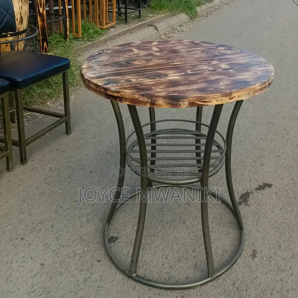 Hotel Wooden Metallic Table With Rustic Finish