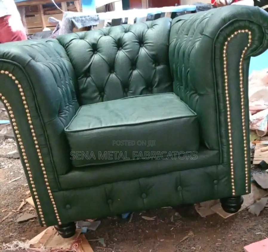 Chesterfield Leather Single Seater Sofa