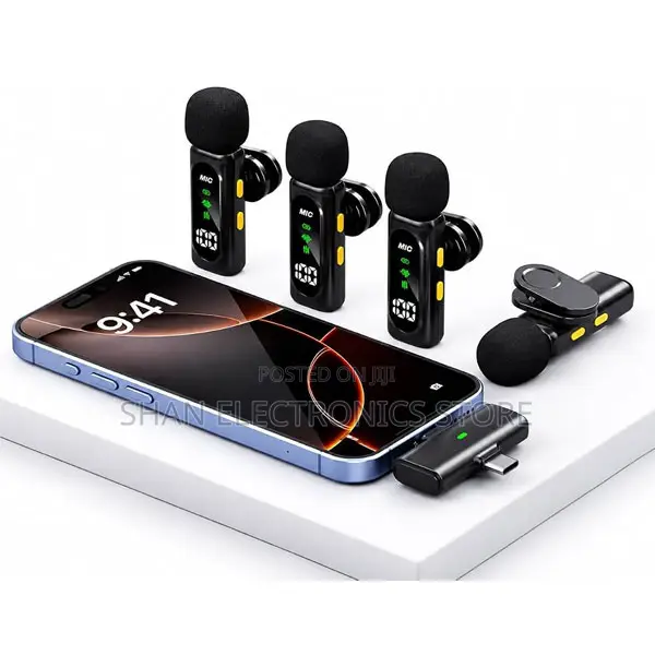 4 in 1 Wireless Lavalier Microphone Noise Reduction Collar Mic