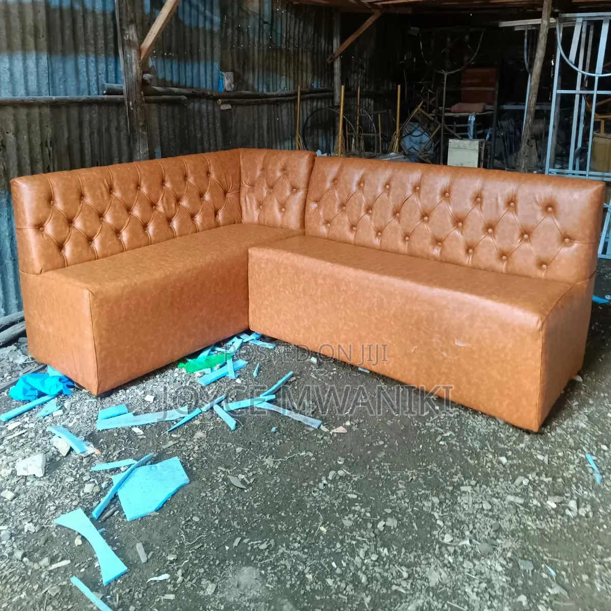 Restaurant Couch or Waiting Couch, Gold Colour 