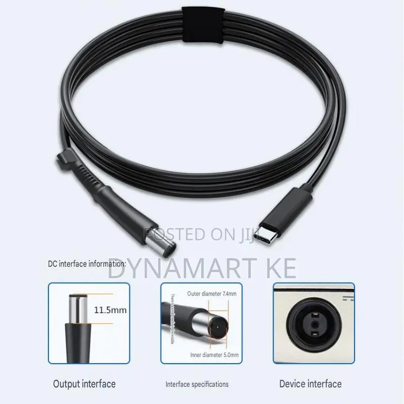 Usb C to Hp 7.4x5.0mm Laptop Charging Cable Pd 65w 20v 3a