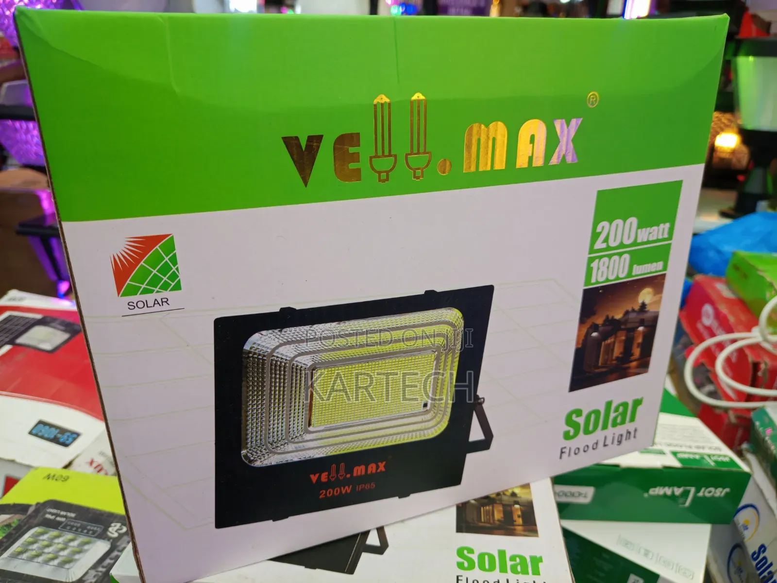 Vellmax 200w Solar Powered Flood Light 1800 Lumens
